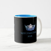 2 Couleurs Tasse bleue nommée faite sur commande de couronne (Devant droit)