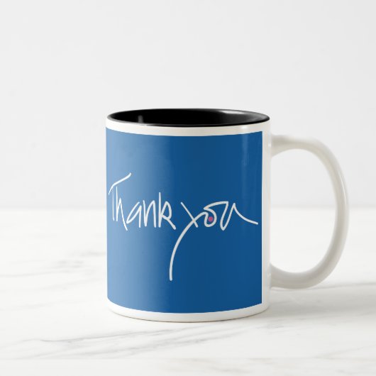 2 Couleurs Tasse bleue turquoise de coffe de Merci (Droit)