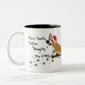 2 Couleurs Tasse boueuse de corgi de Noël (Gauche)