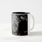 2 Couleurs Tasse Bouledogue Américain nez bleu (Devant droit)