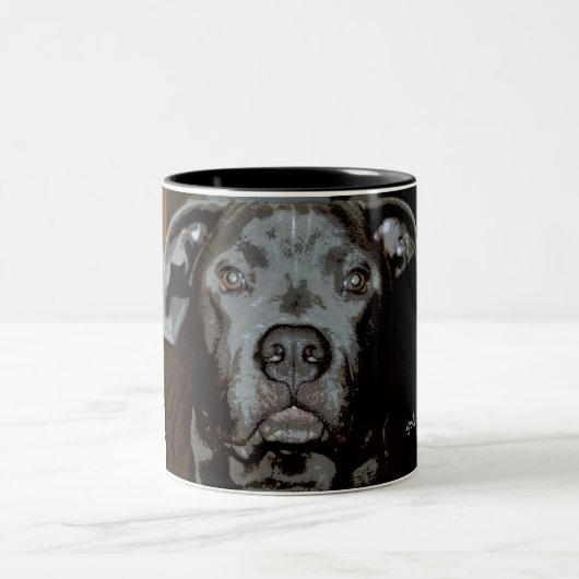 2 Couleurs Tasse Bouledogue Américain nez bleu (Centre)