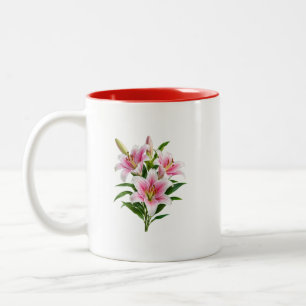 2 Couleurs Tasse Bouquet de Fleurs Roses Romantique