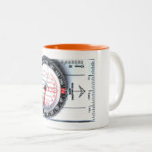 2 Couleurs Tasse - boussole de course d'orientation (Devant droit)