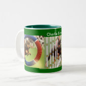 2 Couleurs Tasse Brown de dobermann de Charlie (Devant gauche)