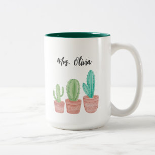 2 Couleurs Tasse Cactus Café pour la Reconnaissance des Ensei