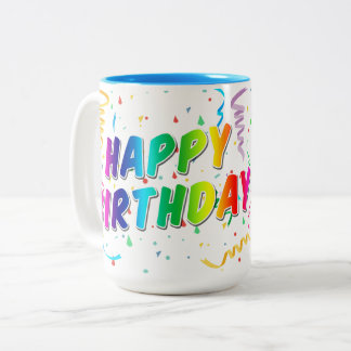2 Couleurs Tasse Cadeau Joyeux Anniversaire – Desi Coloré & J