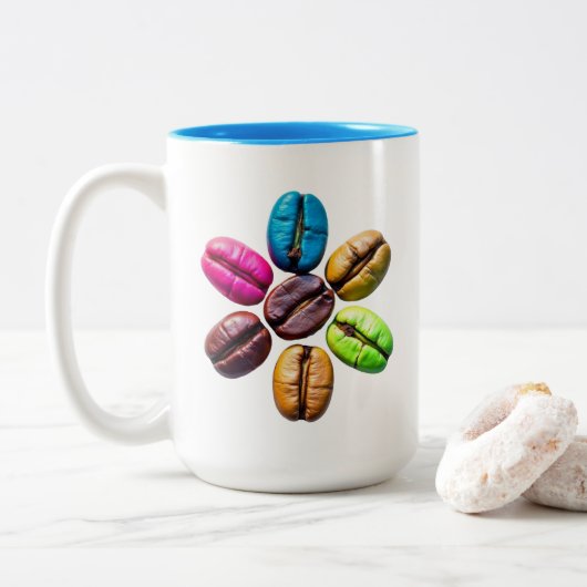 2 Couleurs Tasse Café Grain de Café (Avec donut)