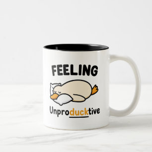 2 Couleurs Tasse Canard Sentiment Improductif, Cadeau Drôle p