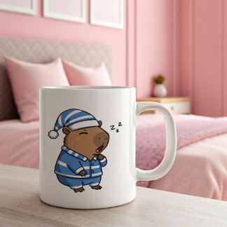 2 Couleurs Tasse Capybara Mignon Endormi | Café Confortable &