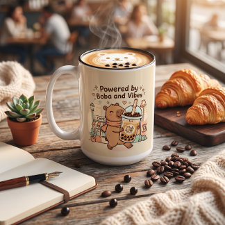 2 Couleurs Tasse Capybara Mignon Propulsé par Boba et Vibes