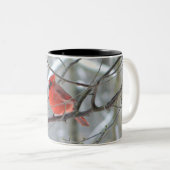 2 Couleurs Tasse cardinale rouge d'hiver (Devant droit)