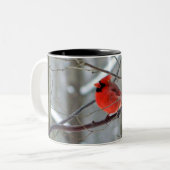 2 Couleurs Tasse cardinale rouge d'hiver (Devant gauche)