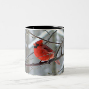 2 Couleurs Tasse cardinale rouge d'hiver