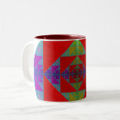 2 Couleurs Tasse carrée de RVB Sierpinski (Devant gauche)