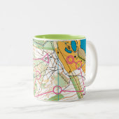 2 Couleurs Tasse - carte de course d'orientation (Devant droit)