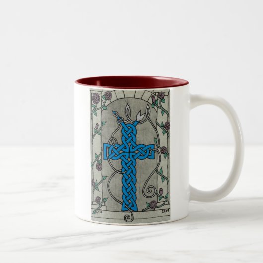 2 Couleurs Tasse celtique de croix de serpent (Droit)