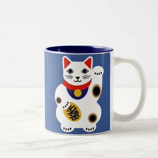 2 Couleurs Tasse chanceuse bleue de chat (Droit)