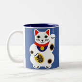 2 Couleurs Tasse chanceuse bleue de chat (Gauche)