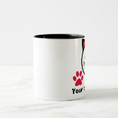 2 Couleurs Tasse chanceuse personnalisée de chat (Centre)
