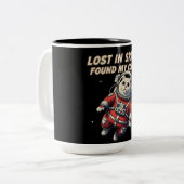 2 Couleurs Tasse Chat Astronaute Drôle : Perdu dans l'Espace (Devant gauche)