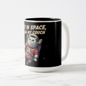 2 Couleurs Tasse Chat Astronaute Drôle : Perdu dans l'Espace (Devant droit)