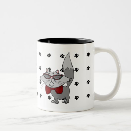 2 Couleurs Tasse - chat frais (Droit)