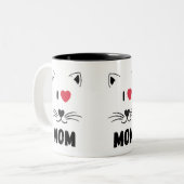 2 Couleurs Tasse chat j'aime maman (Devant gauche)