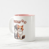2 Couleurs Tasse Chat Miaou (Devant gauche)