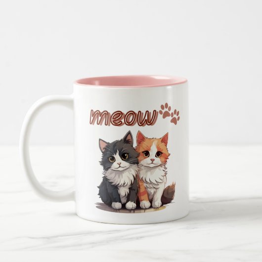 2 Couleurs Tasse Chat Miaou (Gauche)