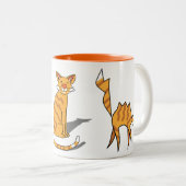 2 Couleurs Tasse Chat Orange (Devant droit)