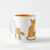 2 Couleurs Tasse Chat Orange (Devant gauche)
