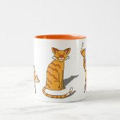 2 Couleurs Tasse Chat Orange (Centre)