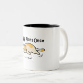 2 Couleurs Tasse chat paresseux drôle "J'avais des plans une (Devant droit)