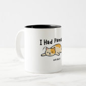 2 Couleurs Tasse chat paresseux drôle "J'avais des plans une (Devant gauche)