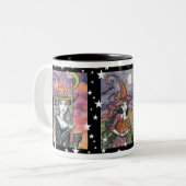 2 Couleurs Tasse Chat Sorcière Halloween par Molly Harrison (Devant gauche)