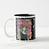 2 Couleurs Tasse Chat Sorcière Halloween par Molly Harrison (Gauche)