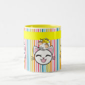 2 Couleurs Tasse Chat Souris Fromage Rayure (Centre)