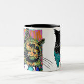 2 Couleurs Tasse Chats d'Affaires (Centre)