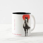 2 Couleurs Tasse Cheval de Feu Lune Rouge (Devant droit)