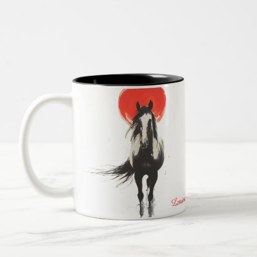 2 Couleurs Tasse Cheval de Feu Lune Rouge (Gauche)