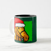 2 Couleurs Tasse - cheval de Père Noël (Devant gauche)
