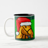 2 Couleurs Tasse - cheval de Père Noël (Gauche)