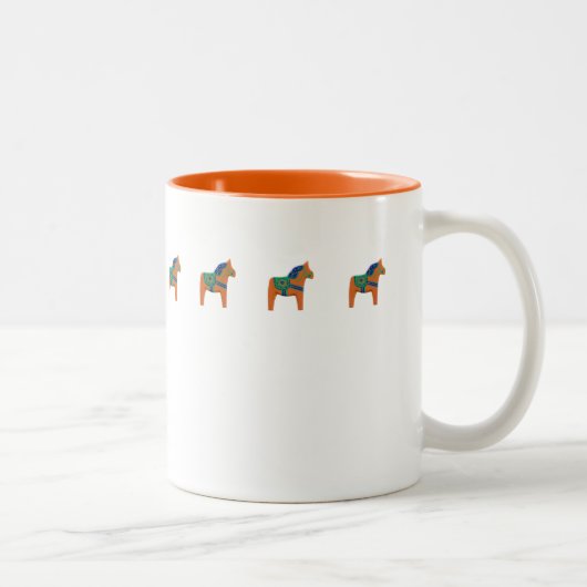 2 Couleurs Tasse Cheval Orange (Droit)