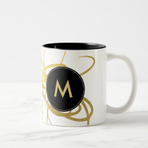 2 Couleurs Tasse chic de BrushstrokesCoffee d'effet de