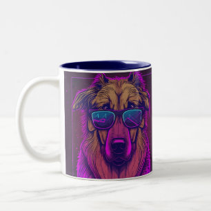 2 Couleurs Tasse Chien Cool Coloré Avec Lunettes de Soleil Vi