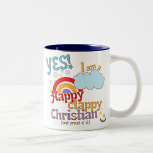 2 Couleurs Tasse chrétienne : Chrétien heureux de Clappy