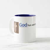 2 Couleurs Tasse chrétienne : Demande d'ami (Devant gauche)