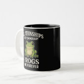2 Couleurs Tasse Citation Drôle de Grenouille - Les Relations (Devant gauche)