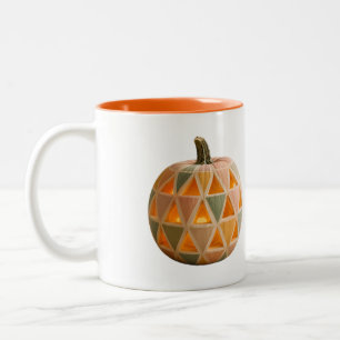 2 Couleurs Tasse Citrouille Géométrique Pastel