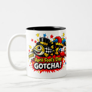 2 Couleurs Tasse classique de la fête du poisson d'avril, 11